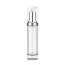 Cab Bottle Clear Acrylic Shiny Silver Trim - NEXT BEAUTY LABS