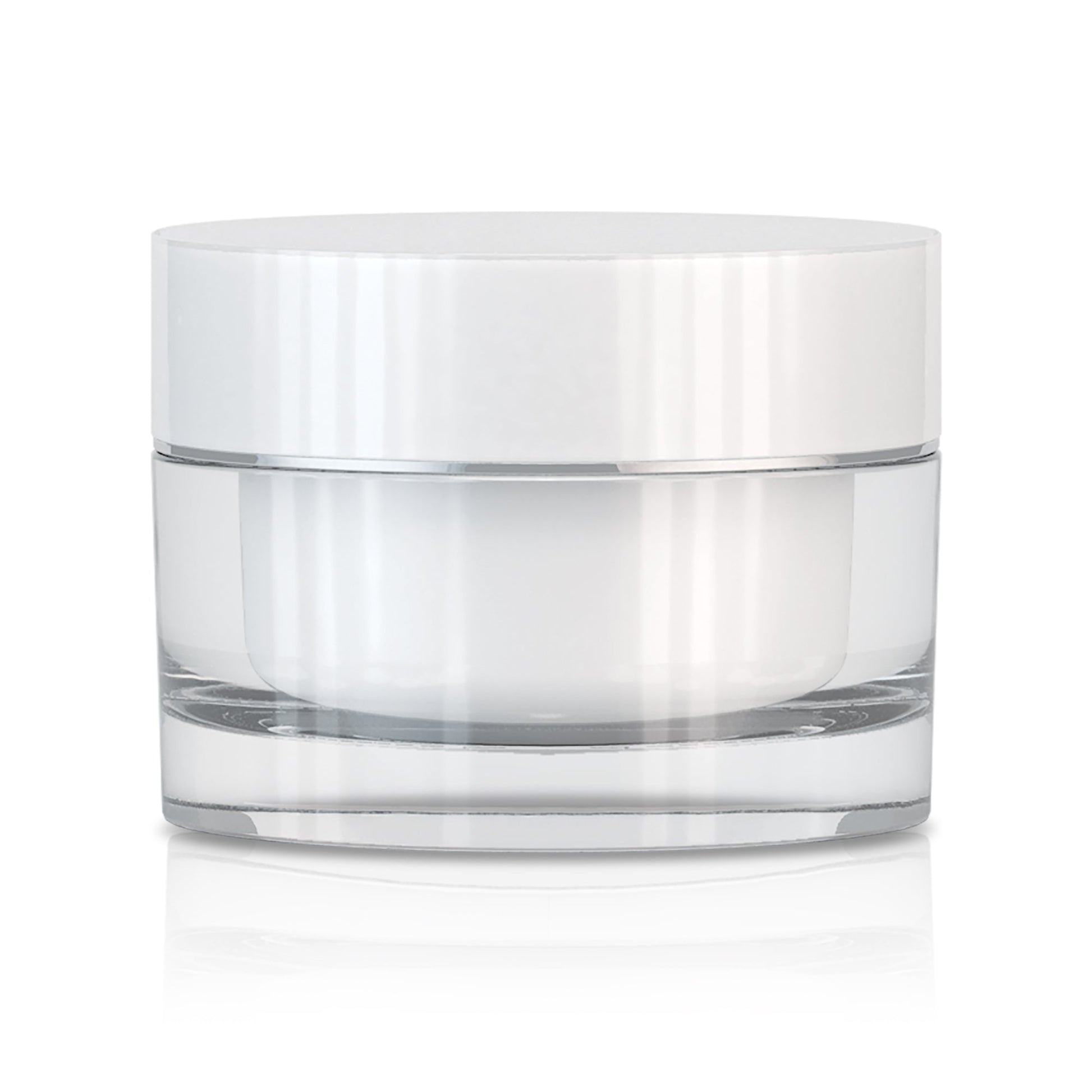 Lisa Jar Clear Shiny Silver White Cap - NEXT BEAUTY LABS